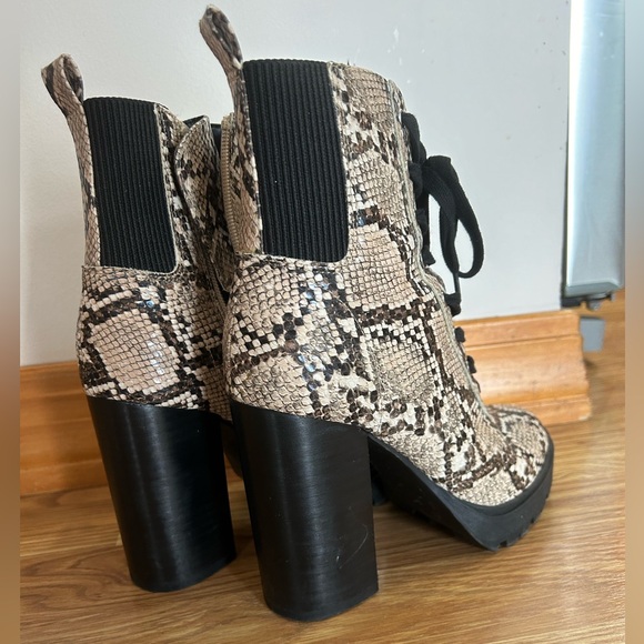 Steve Madden snake print lace up booties - Picture 4 of 6